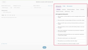 An Advisement session for a student is open. The Talking point tab is open and highlighted.